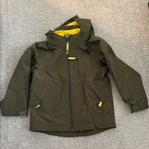 The North Face Kids' Green Raincoat with Yellow Details